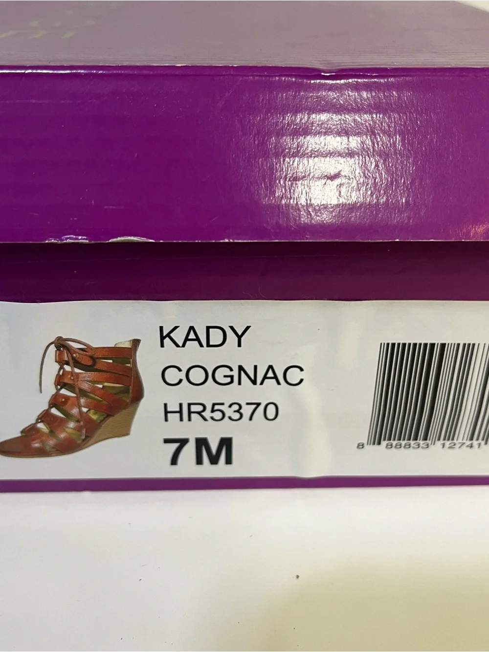 Rampage Cognac Brown Strappy Lace-Up Wedge Sandals